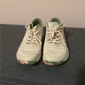 Born Primitive Light Green Athletic Sneakers with Pink Accents
